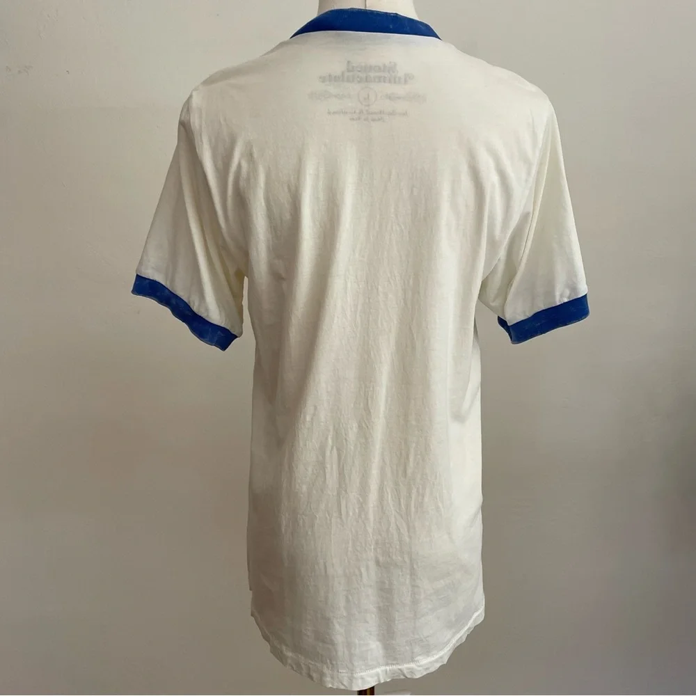 NWOT Stoned Immaculate West Coast Love Ringer Tee - White and Blue Large Cotton - Picture 5 of 8